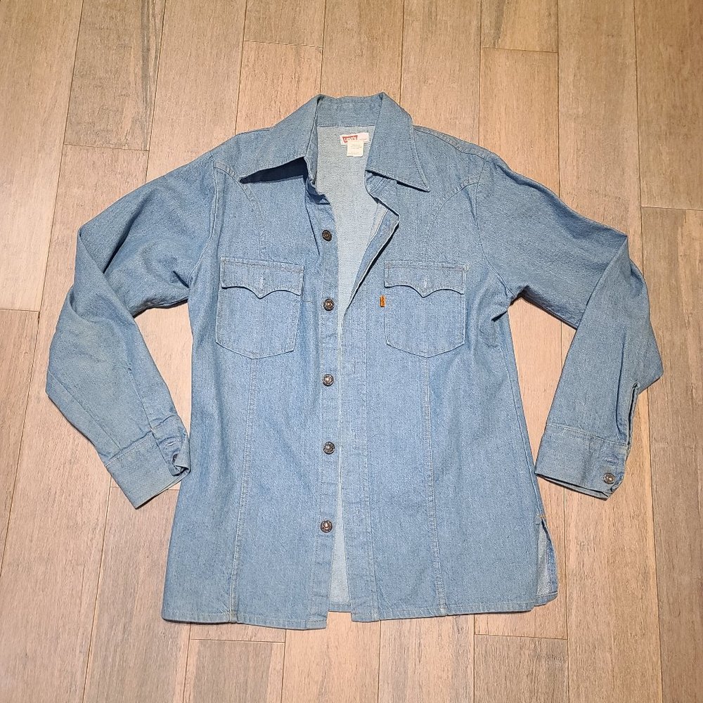 Vintage Levi Denim Shirt Orange Tag